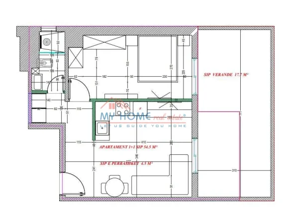 Tirane, shitet apartament 1+1+Ballkon Kati 2, 75 m² 180.000 € (Rruga Medar Shtylla)