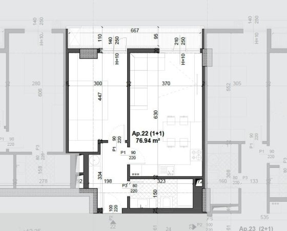 Tirane, shes apartament 1+1+Ballkon Kati 4, 76 m² 130.000 € (FUSHA E AVIACIONIT)