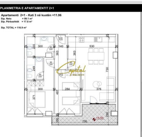 Tirane, jepet me qera apartament 2+1 Kati 3, 116 m² 193.000 € (RRUGA DRITAN HOXHA)
