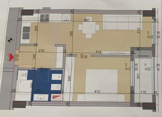 Tirane, shitet apartament 1+1+Ballkon Kati 1, 61 m² 115.000 € (Marteniteti i Ri Koco Glozheni/Blv.Bajram Curri)