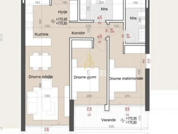 Dhermi - Palase, shitet apartament 2+1+Ballkon Kati 6, 118 m² 350.406 € (Green Coast 2)
