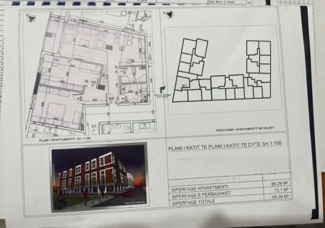 Tirane, shitet apartament 2+1 Kati 3, 99 m² 198.700 € (DON BOSKO)