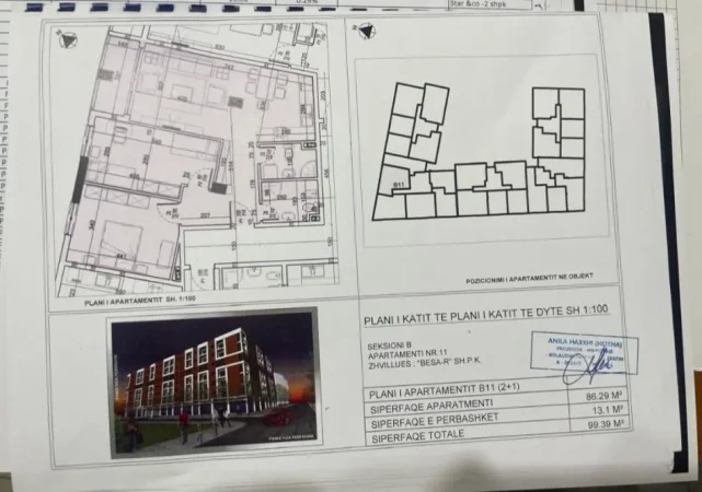 Tirane, shitet apartament 2+1+Ballkon Kati 2, 99 m² 198.700 € (Don Bosko)