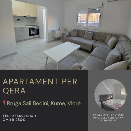 Vlore, jepet me qera apartament 1+1 Kati 0, 65 m² 250 € (Rruga Sali Bedini, Kume, Vlore)