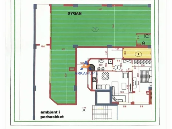 Tirane, shitet apartament 1+1 Kati 0, 132 m² 158.400 € 