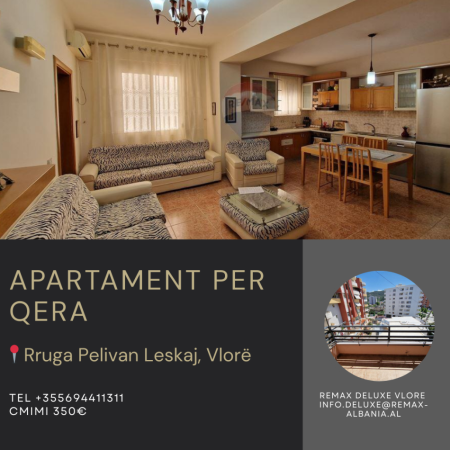 Vlore - Lungomare, jepet me qera apartament 2+1 Kati 6, 98 m² 350 € (Rruga Pelivan Leskaj)