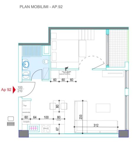 Tirane, shitet apartament 1+1 Kati 9, 69 m² 325.000 € (SHESHI SKENDERBEJ)