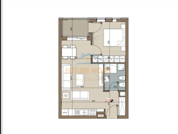 Tirane, shitet apartament 1+1 Kati 6, 63 m² 50.168 € (Kamez)