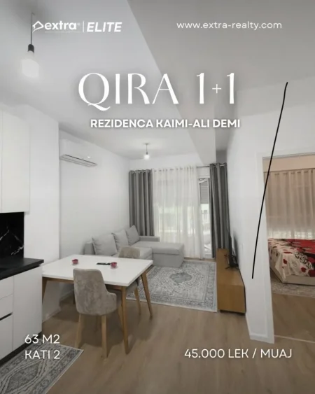 Tirane, jepet me qera apartament 1+1+Ballkon Kati 2, 63 m² 448 € (Rezidenca Kaimi)