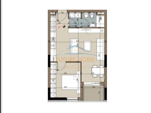Tirane, shitet apartament 1+1 Kati 2, 67 m² 53.928 € (KAMEZ)