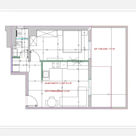 Tirane, shitet apartament 1+1 , 59 m² 180.000 € (komuna e parisit)