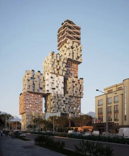 Tirane, shes apartament 2+1 Kati 17, 127 m² 319.250 € (Rruga 21 Dhjetori)