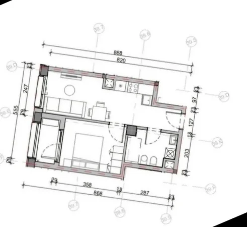 Tirane, shitet apartament 1+1+Ballkon Kati 4, 51 m² 86.000 € (Mangalem)
