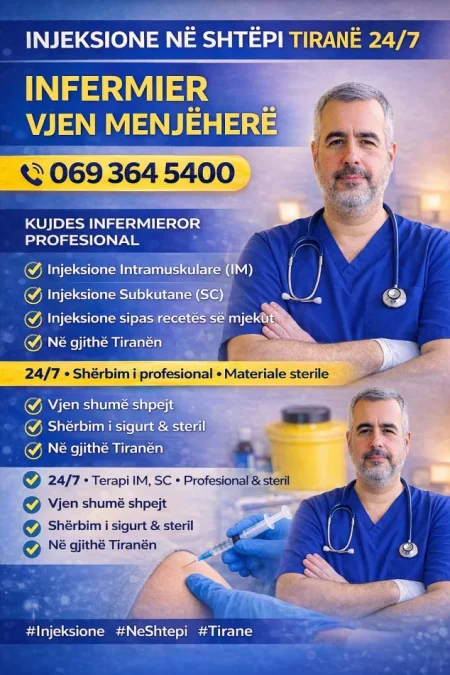 Tirane, ofroj Sherbim infermieror ne shtepi