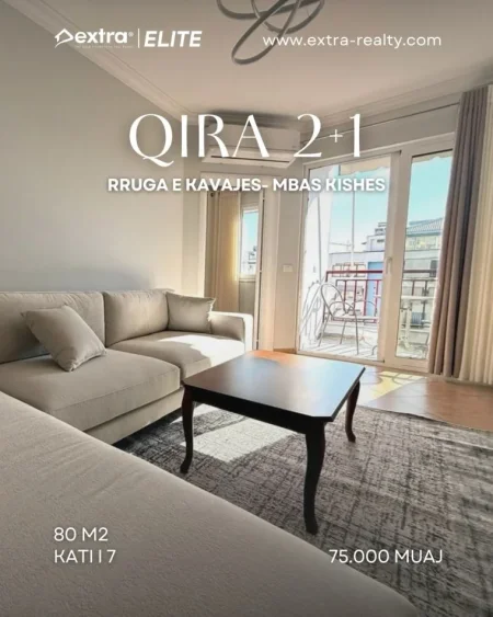 Tirane, jepet me qera apartament 2+1+Ballkon , 80 m² 750 € (Kisha Katolike)