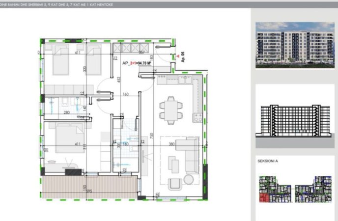 Tirane, shitet apartament 2+1+Ballkon Kati 1, 110 m² 102.000 € (KAMEZ)