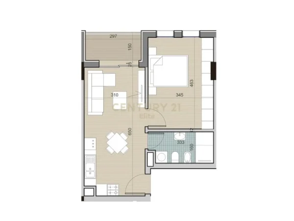 Tirane, shes apartament 1+1 Kati 2, 63 m² 74.900 € (Univers City)