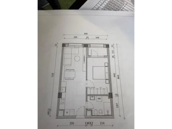 Tirane, shes apartament 1+1 Kati 5, 58 m² 110.000 € (Ali Demi)