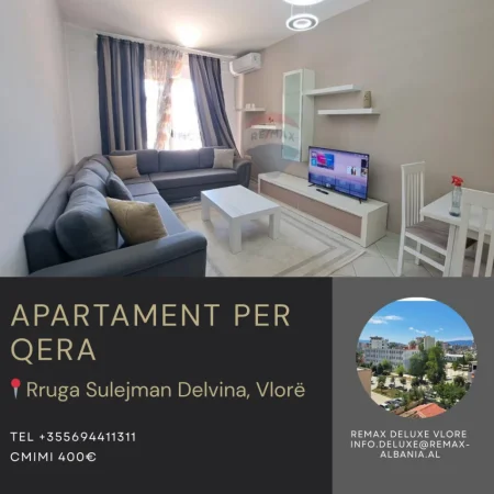 Vlore, jepet me qera apartament 2+1 Kati 5, 102 m² 400 € (Rr. Sulejman Delvina, pranë Gjykatës së Shkallës së Parë)