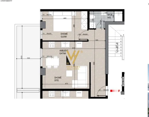 Tirane, shitet apartament 1+1+Ballkon Kati 7, 82 m² 123.500 € (KOMPLEKSI PEPA, FUSHA E AVIACIONIT)