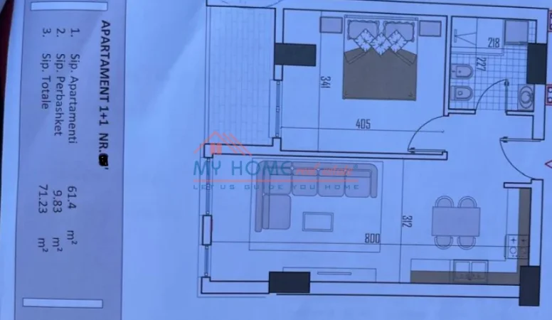 Tirane, shitet apartament 1+1+Ballkon Kati 4, 71 m² 85.000 € (Paskuqan)