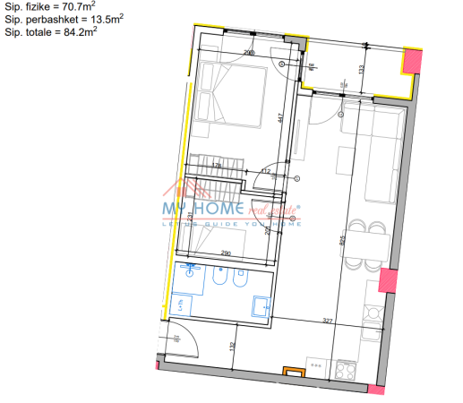 Tirane, shitet apartament 2+1+Ballkon Kati 7, 84 m² 92.620 € (Paskuqan)