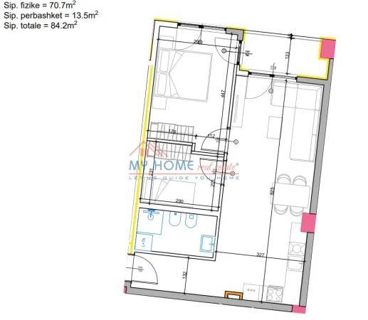 Tirane, shitet apartament 2+1+Ballkon Kati 7, 84 m² 92.620 € (Paskuqan)