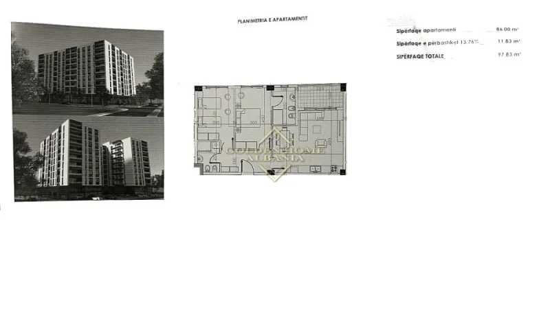 Tirane, shes apartament 2+1 , 98 m² 117.396 € (Paskuqan)