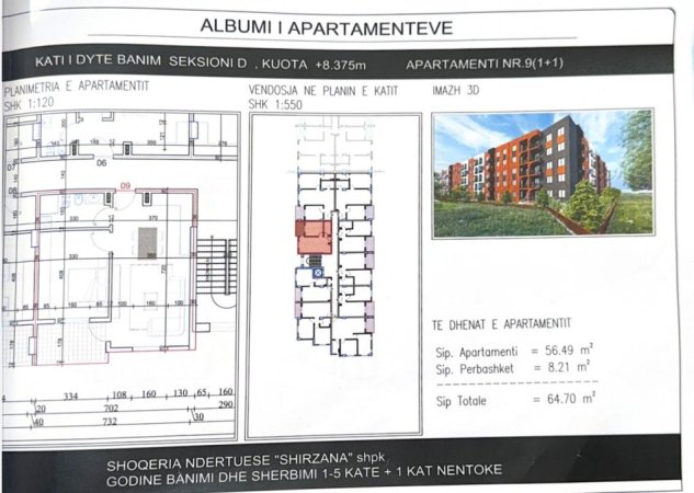 Apartamente 2+1 Kati 2, 70 m² (Lakeside Paskuqan)
