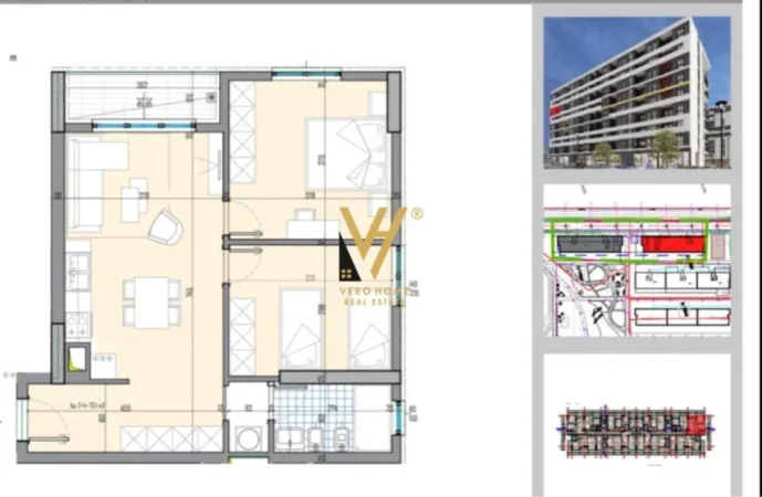 Tirane, jepet me qera apartament 2+1+Ballkon Kati 6, 84 m² 520 € (UNIVERS CITY)