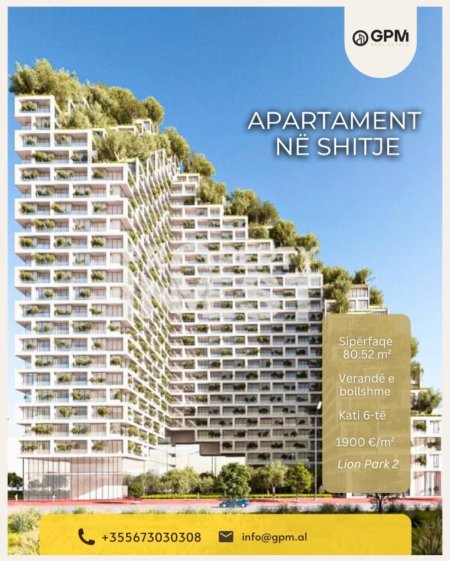 Tirane, shitet apartament 1+1 Kati 6, 80 m² 