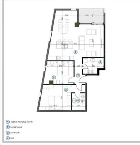 Tirane, shitet apartament 2+1 Kati 6, 125 m² 175.200 € (Casa Italia)