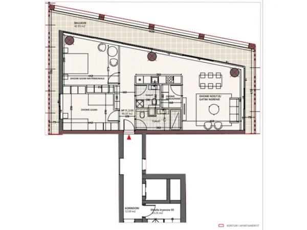Vlore, shitet apartament 2+1+Ballkon Kati 2, 160 m² 512.000 € (Lungomare)