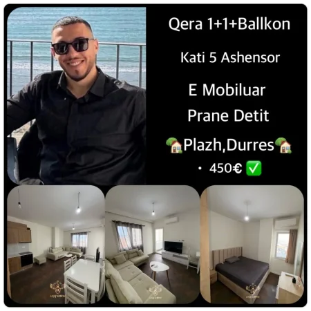 Durres, jepet me qera 1+1+Ballkon Kati 5, (HOTEL VIVAS)