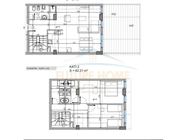Tirane, shitet apartament Duplex Kati 0, 184 m² 236.800 €