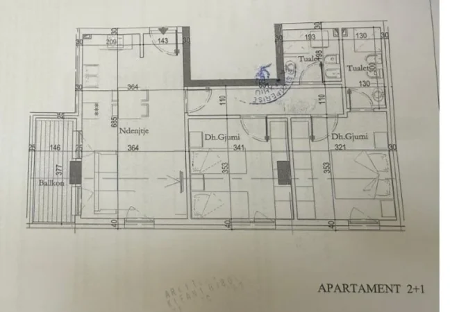 Tirane, shitet apartament 2+1+Ballkon Kati 3, 95 m² 123.000 € 