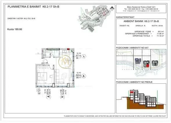 Tirane, shitet apartament 1+1 Kati 5, 71 m² 115.000 € (Kodra e Diellit)
