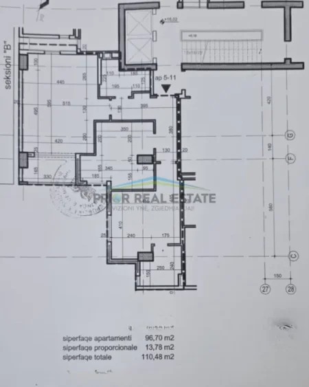 Tirane, shitet apartament 2+1+2  Kati 3, 111 m² , 2700 €/m2 (Stacioni i Trenit)