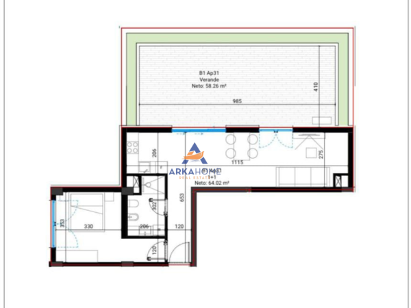 Vlore, shitet apartament 1+1 Kati 3, 75 m² 441.540 € (DRIMADHES)