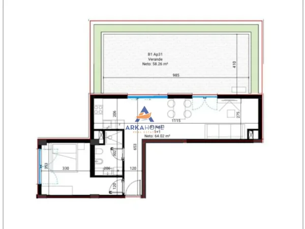 Vlore, shitet apartament 1+1 Kati 3, 75 m² 441.540 € (DRIMADHES)