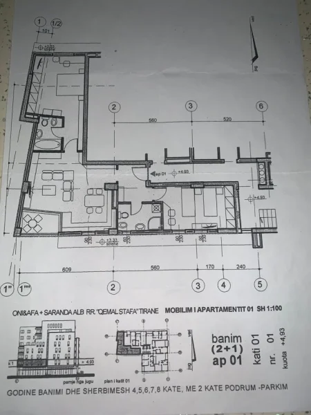Tirane, shitet apartament 2+1+Aneks+Ballkon Kati 2, 260.000 € 