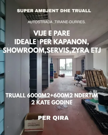 Tirane, jepet me qera ambjent biznesi Kati 1, 600 m² 