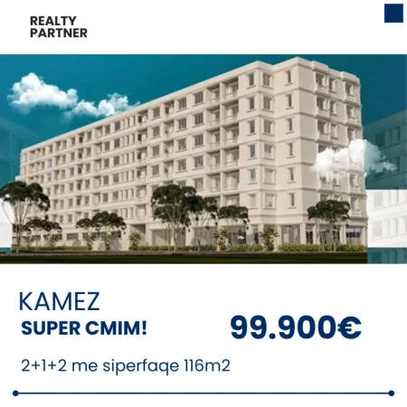 Tirane, shes apartament 2+1 , 116 m² 99.900 € (Kamez)