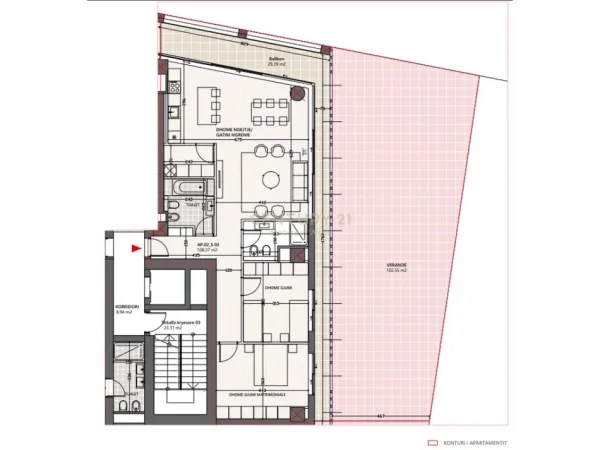 Vlore(Vlora Marina), shitet apartament 3+1+Ballkon Kati 1, 258 m² 643.000 € (Lungomare)