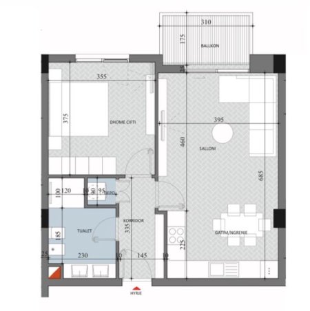 Tirane, shitet apartament 1+1+Ballkon Kati 3, 75 m² 75.240 € (Diellon Residence 2, Paskuqan)