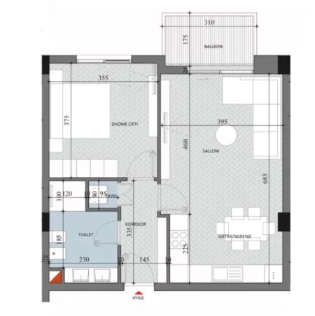 Tirane, shitet apartament 1+1+Ballkon Kati 3, 75 m² 75.240 € (Diellon Residence 2, Paskuqan)