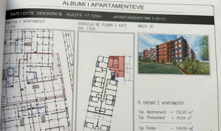 Tirane, shitet nga Pronari, pa-komision apartament 3+1 Kati 2, 150 m² 157.500 € (Rruga Fan Noli, Paskuqan)