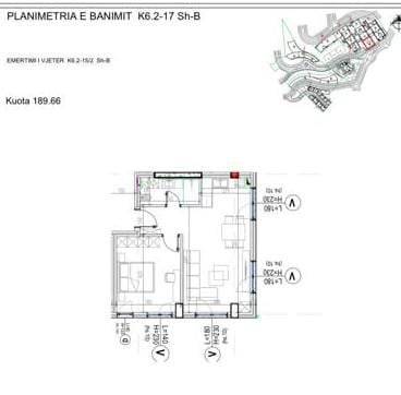 Tirane, shitet apartament 1+1+Ballkon Kati 5, 71 m² 118.500 € (kodra e diellit)