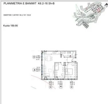 Tirane, shitet apartament 2+1+Ballkon Kati 5, 94 m² 160.000 € (kodra e diellit)
