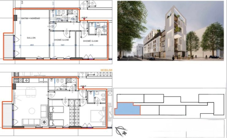 Durres, shitet apartament 2+1 Kati 3, 103 m² 144.000 € (Rruga "Glaukia")